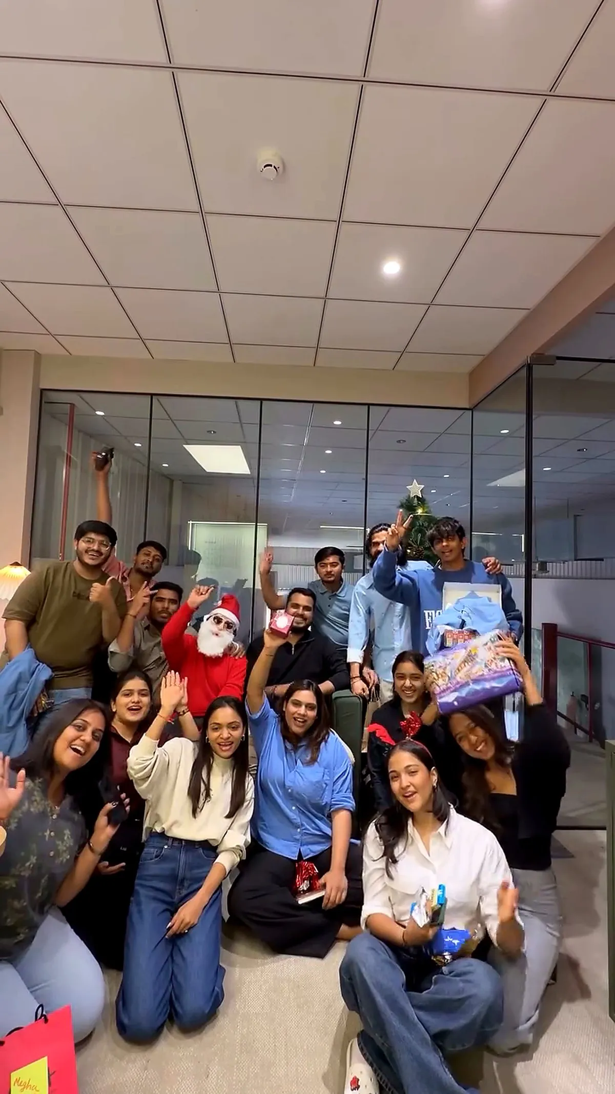 The TWSS team celebrating Christmas in the office